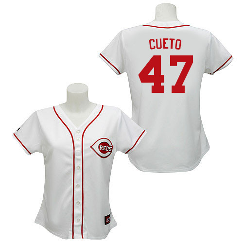 Johnny Cueto #47 mlb Jersey-Cincinnati Reds Women's Authentic Home White Cool Base Baseball Jersey